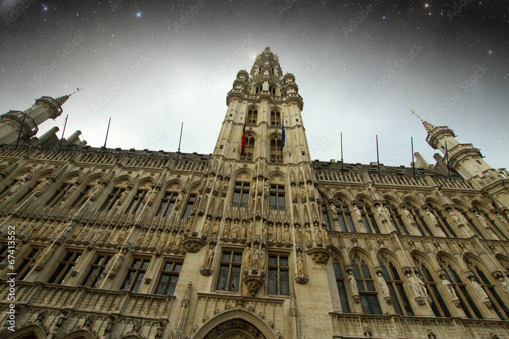 Wall mural Brussels night. Elements of this image furnished by NASA