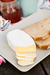 Sliced camembert cheese