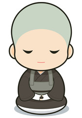 Buddhist monasticism cartoon, japanese