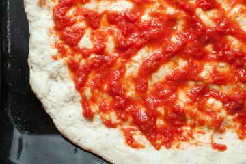 Pizza base & Tomato sauce
