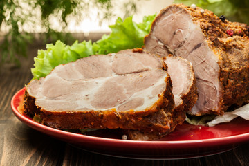 Slices of roasted shoulder