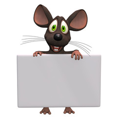 Cartoon mouses with a blank sign