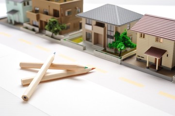 Fototapeta premium 住宅街のイメージ