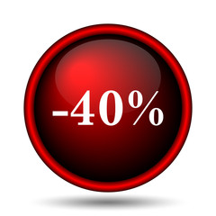 40 percent discount icon