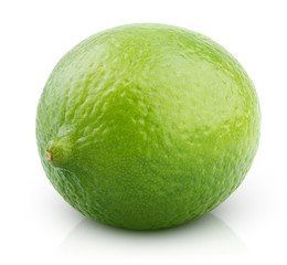 Citrus lime fruit isolated on white with clipping path