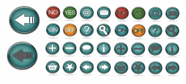 3D realistic buttons for webpage + mouseover