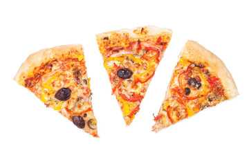 Pizza cut into slices