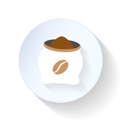 Coffee bag flat icon
