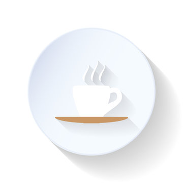 Coffee Cup On A Silver Platter Flat Icon