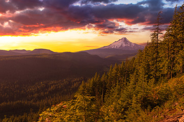 Fototapeta premium Beautiful Vista of Mount Hood in Oregon, USA.