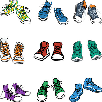 Vector set of sneakers