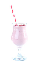 Delicious berry smoothie isolated on white