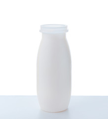Bottle of yogurt isolated on white