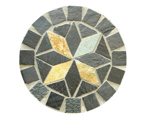 Circle Mosaic stone pattern on white background