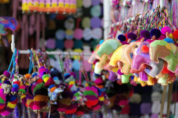Fototapeta premium colorful elephant decoration keychian