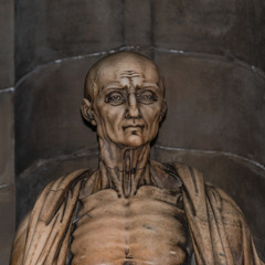 Fototapeta na wymiar Statue of St. Bartholomew in Milano's Cathedral, Duomo, Italy