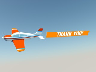 Plane with thank you  banner