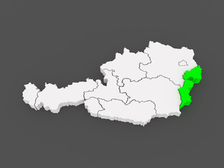 Map of Burgenland. Austria.