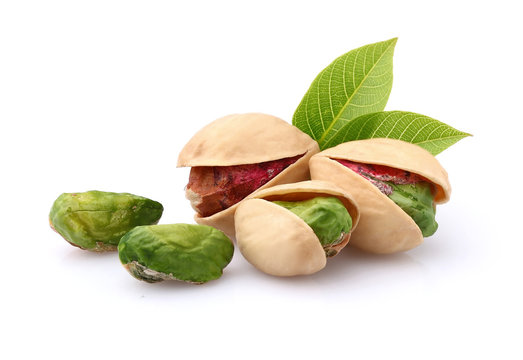 Pistachio with leaves