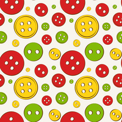 Seamless background with buttons. Vector illustration.