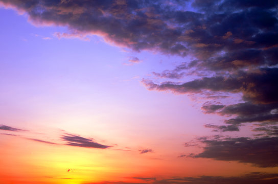 Sky background on sunset © ZaZa studio