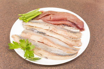 Herring fillet with caviar