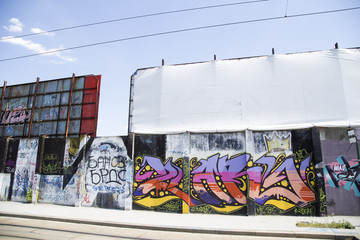 Grunge blank billboard