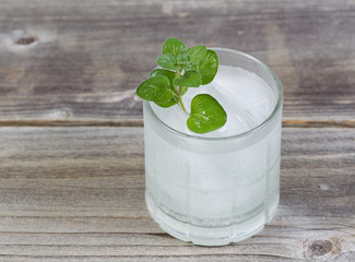Refreshing Drink with Mint on top