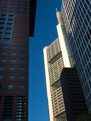 Obraz premium Business buildings ( Japan-Center and Taunus Tower ); Frankfurt