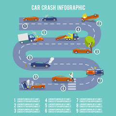 Naklejka premium Car crash infographics