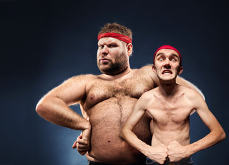Fototapeta na wymiar Funny body builders