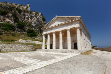 Fototapeta na wymiar St. George church, Old Fortress, Corfu