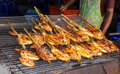 Grilled chicken on a grill
