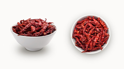 dry red chili isolated on white background