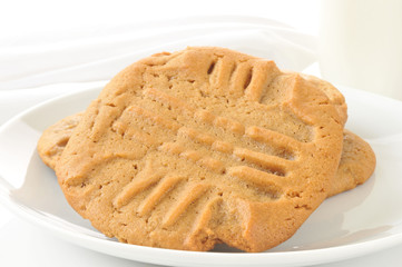 Peanut butter cookies and milk