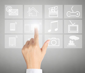 pressing modern social buttons