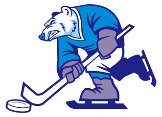 Fototapeta premium ice hockey polar bear mascot