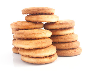 Fototapeta na wymiar The pile of fresh baked biscuits