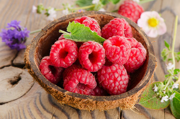 Fresh raspberries