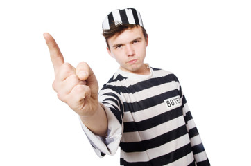 Funny prison inmate in concept