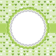 Blank frame with heart background.