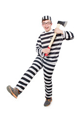 Funny prison inmate in concept