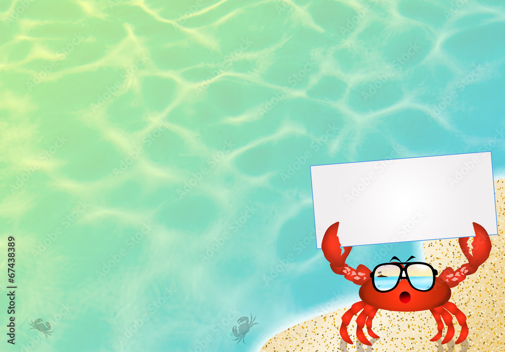 Poster crab with sunglasses