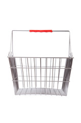 Shopping supermarket trolley isolated on the white