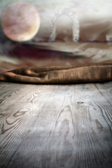 Wooden table with background