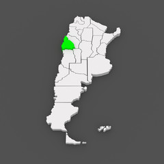 Fototapeta premium Map of San Juan. Argentina.
