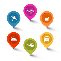 Set of round flat transport pointers