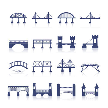 Fototapeta Bridge Icons Set