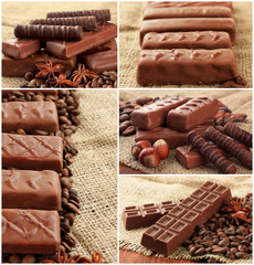 Collage of chocolate bars