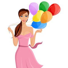 Woman balloon portrait